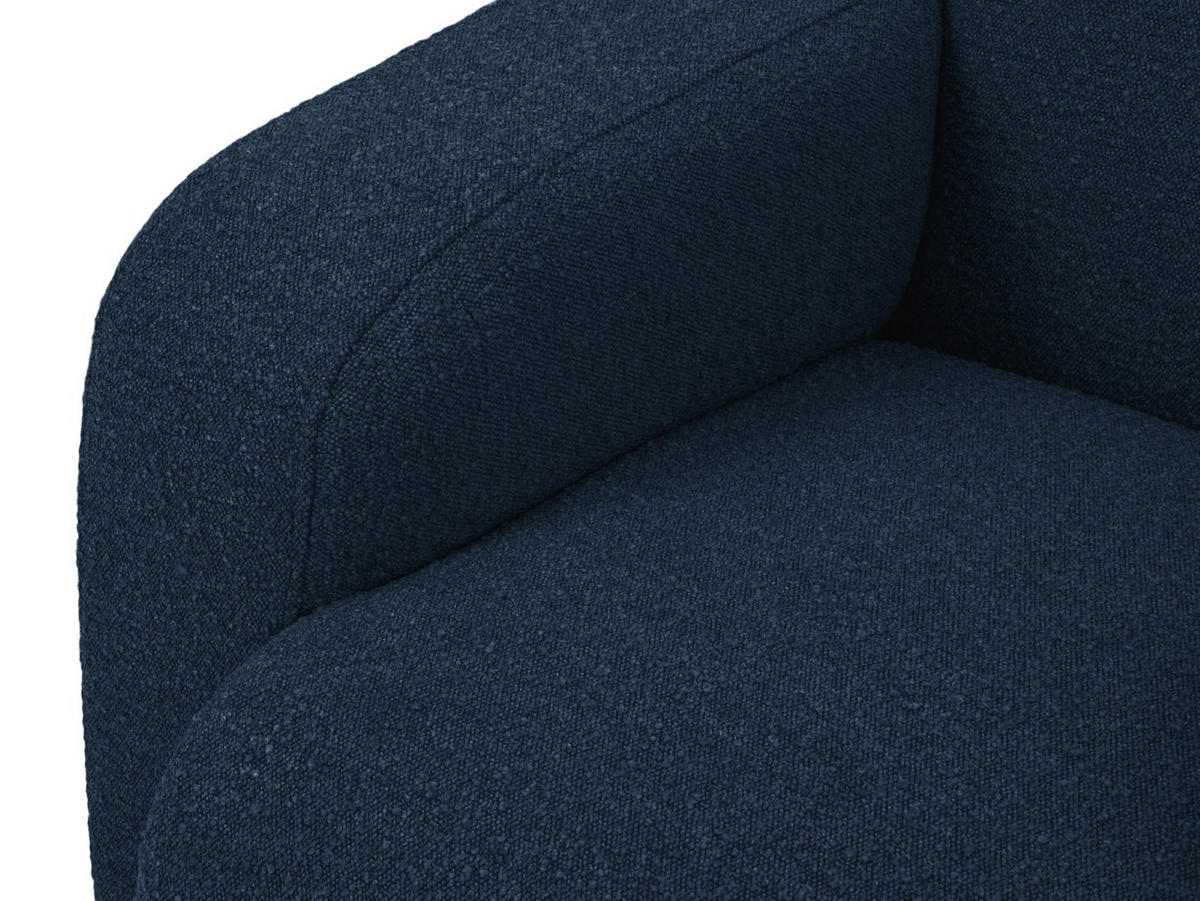 ECKSOFA rechts Molino aus Boucle dunkelblau 6 Sitzplätze - Dunkelblau, Textil (250/315cm) - Micadoni