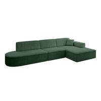 ECKSOFA Ottomane Rechts IREA-L2-v4 - 318x165x72,5 cm Grün - Grün, Holzwerkstoff/Textil (318/165cm) - ALTDECOR