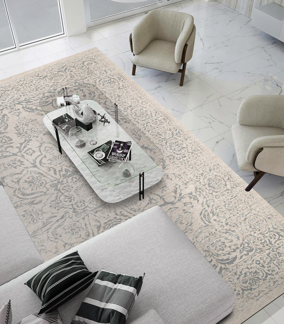 TEPPICH gewebt Jute Chenille blau - Blau, Textil (120/170cm) - AFK Living