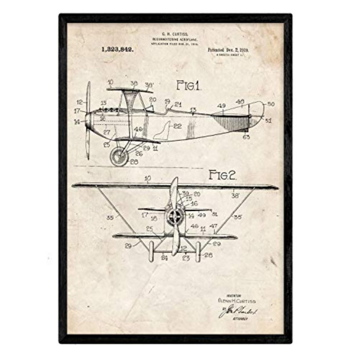 POSTER Aufklärungsflugzeug Patent A3 Rahmenlos - Klar, Papier (29.7/5/42cm) - Nacnic