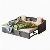 SCHLAFSOFA 2 sitzer, 90x200 cm, mit Lattenrost, Samt Grau, für das Wohnzimmer - Grau, Holz/Textil (210/74/100cm) - GENKI LIVING