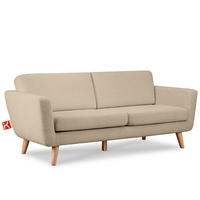 3-SITZER-SOFA TAGIO mit Armlehnen, Beige - Beige/Braun, Buchenholz/Textil (88/80/190cm) - KONSIMO®