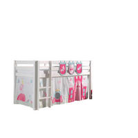 KINDERBETT Karolina 210x114x106 Massivholz Weiß Textilset Princess 3 - Magenta/Weiß, Holz (90/200cm) - 58aufmkessel
