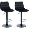 BARHOCKER 2er Set Samt schwarz - Schwarz, Textil/Metall (45/89/46cm) - CLP