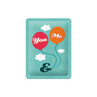 BLECHSCHILD 15/20 cm Word Up You & Me - Multicolor, Metall (15/20/0.5cm) - Nostalgic-Art