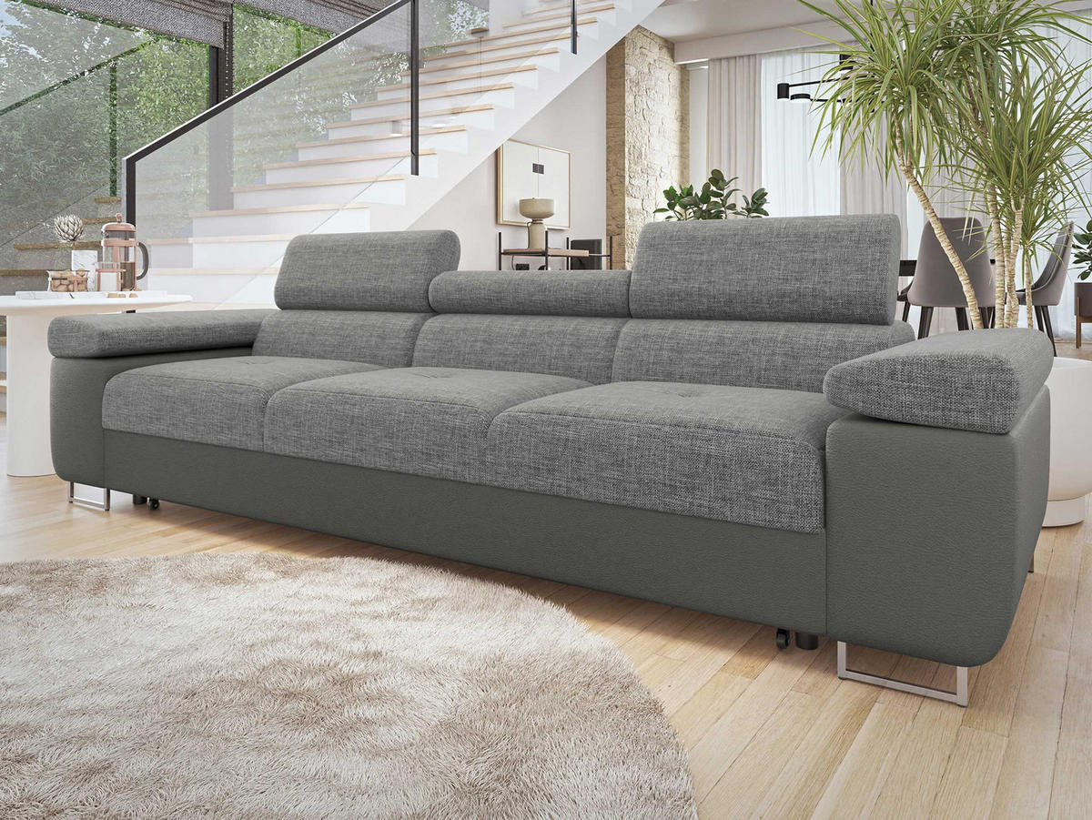 SCHLAFSOFA Torezio 3 Bis - Greige/Grau, Holz/Textil (263/90/102cm) - MIRJAN24