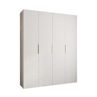 DREHTÜRENSCHRANK 245,5/200/40 4-türig - Goldfarben/Weiß, Holz/Metall (200/245.5/40cm) - Abiks Möbel
