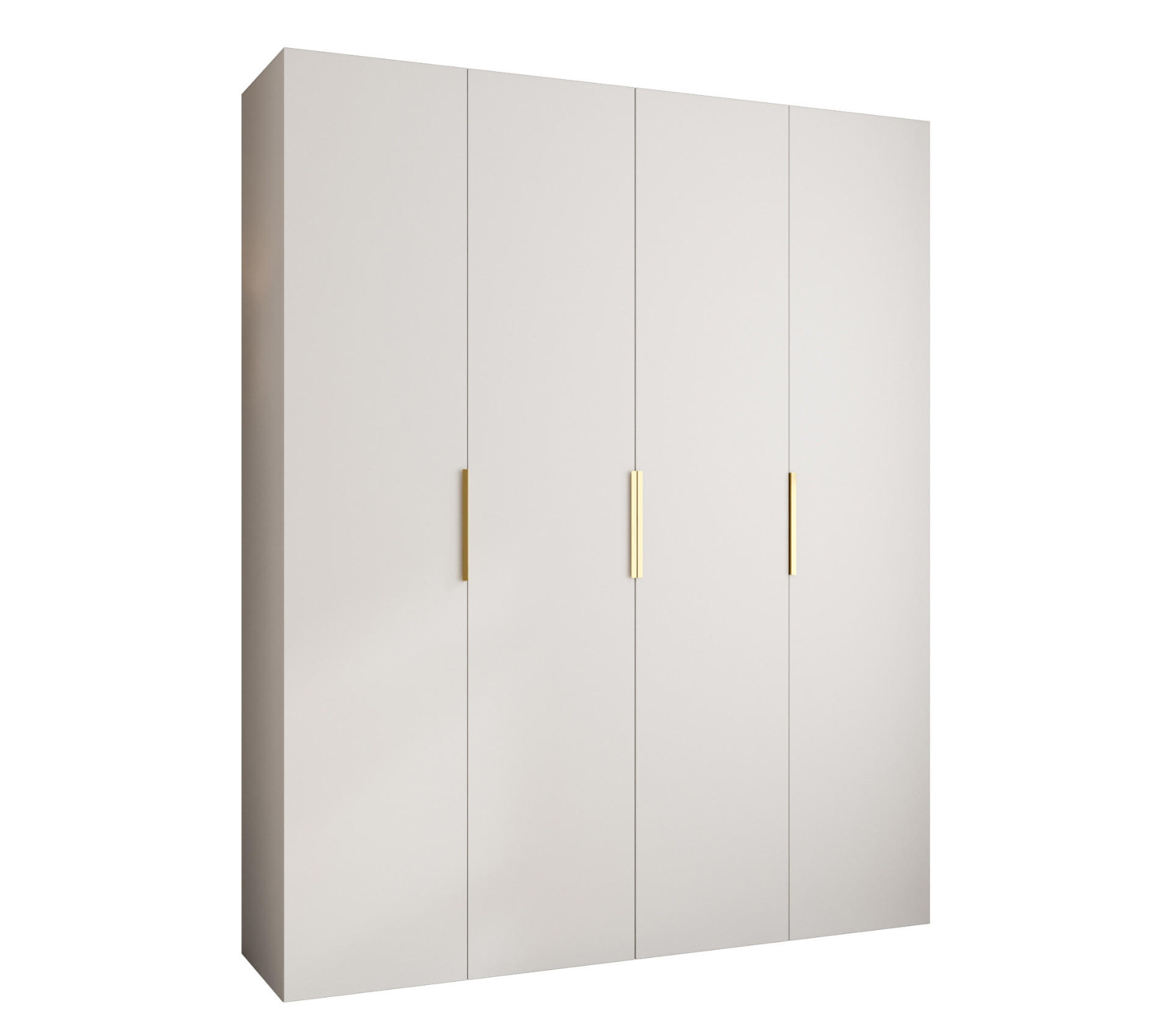 Abiks Möbel DREHTÜRENSCHRANK Weiß, Gold 200cm × 40cm × 246cm