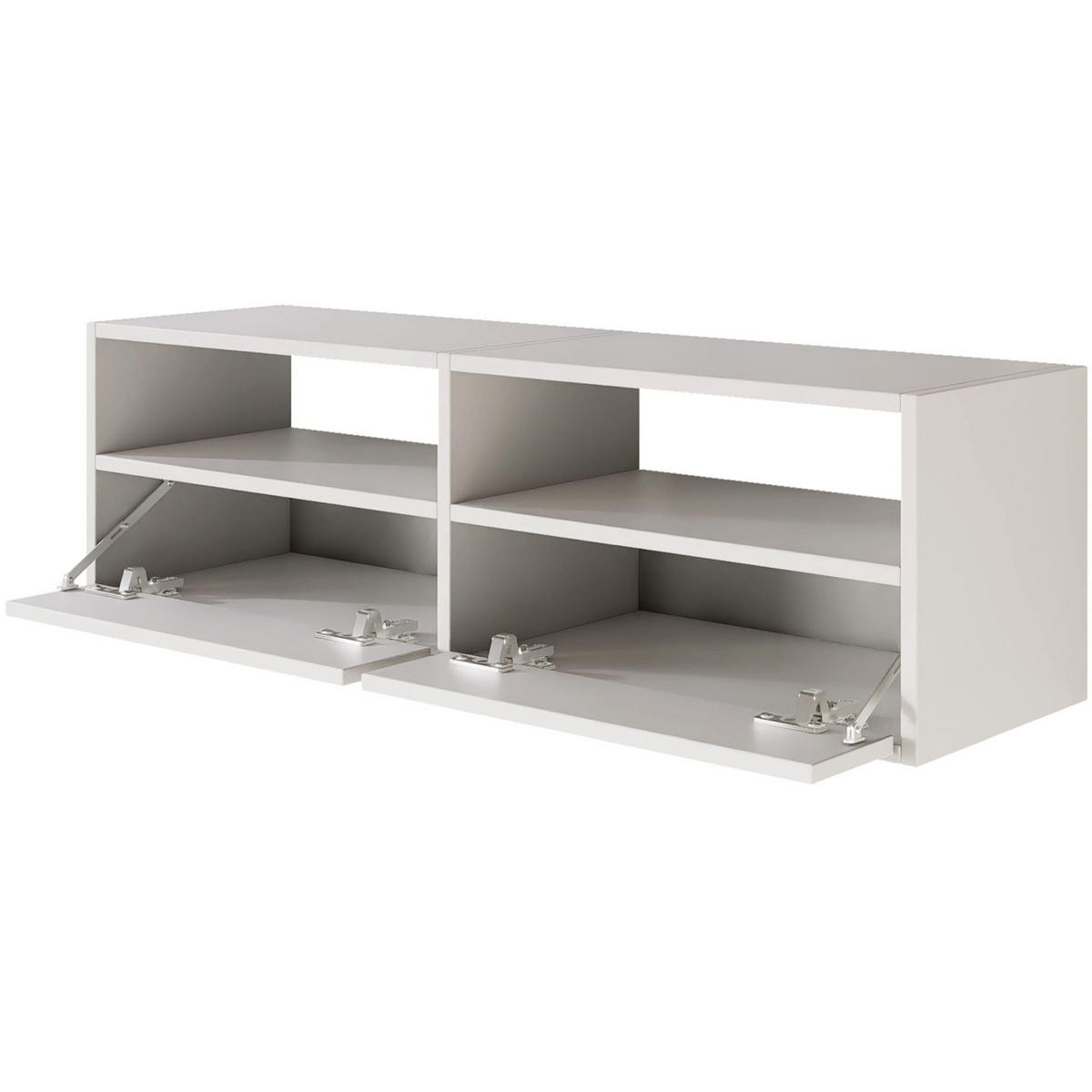 TV-LOWBOARD Framme hängend, 2 Klappen und Ablagen, Weiß, 100/30/30 cm - Weiß, Holzwerkstoff (100.6/30/30cm) - Selsey