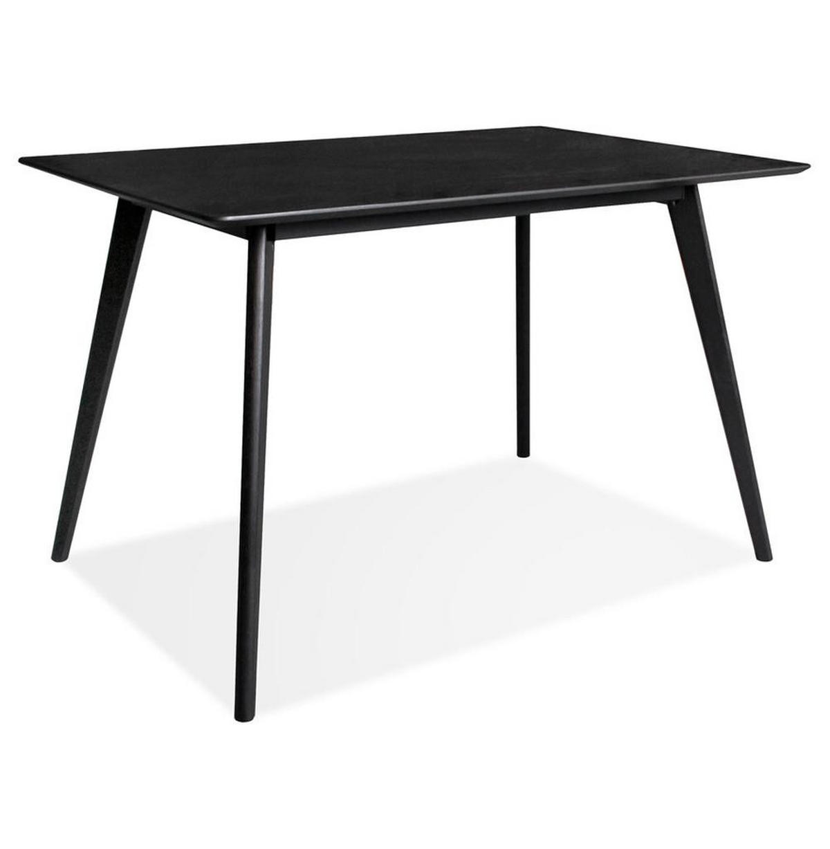 ESSTISCH Massivholz Rechteckig Skandi-Stil ZELAX, Schwarz 120x80x77 cm - Schwarz, Eichenholz/Holz (80/120/77cm) - KADIMA DESIGN