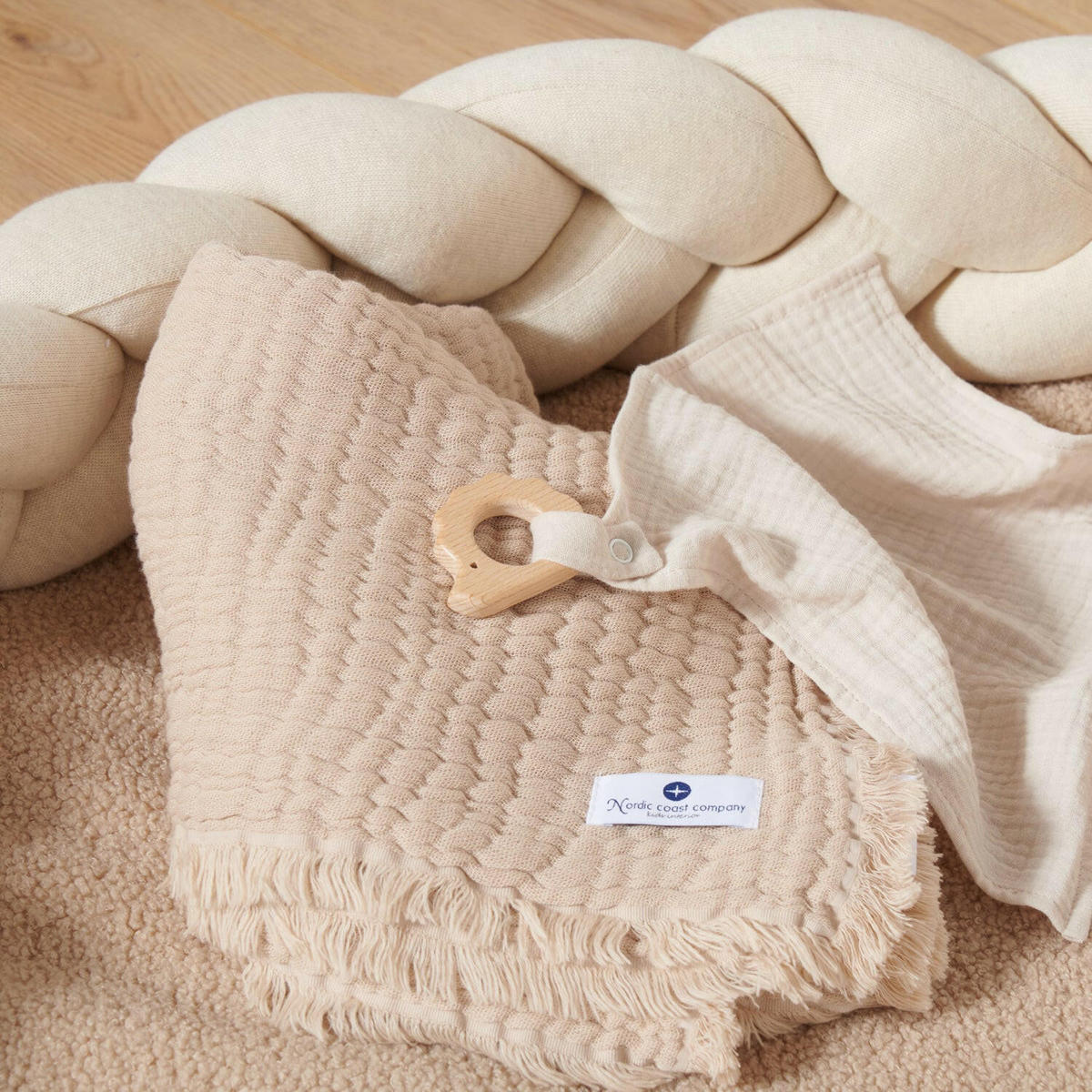 KUSCHELTUCH Musselin Igel Sand - Beige, Textil (30/1/30cm) - nordic coast company