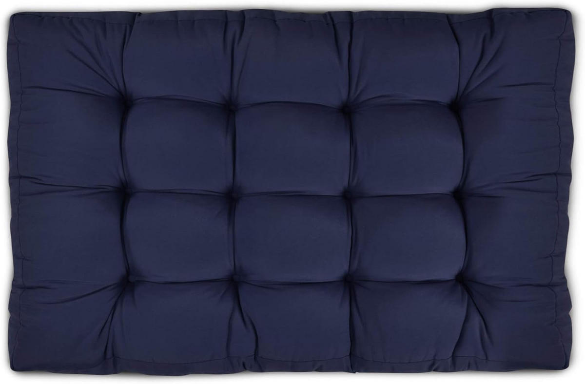 PALETTENKISSEN ECO Style Sitz 120x80x15cm Dunkelblau + Rücken (1tlg) - Dunkelblau, Textil (80/15/120cm) - Beautissu 