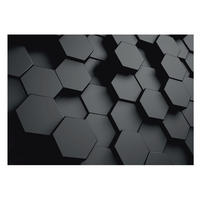 FOTOTAPETE 208x146 cm - 3D-Sechsecke - Schwarz, Textil (208/146cm) - Wallfluent
