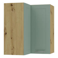 ECKHÄNGESCHRANK Kvantum W12/60 Mint Matt / Eiche Artisan Matt 60 / 60 / 72cm - Eiche Artisan/Mintgrün, Holz/Holzwerkstoff (60/72/60cm) - Feldmann-Wohnen