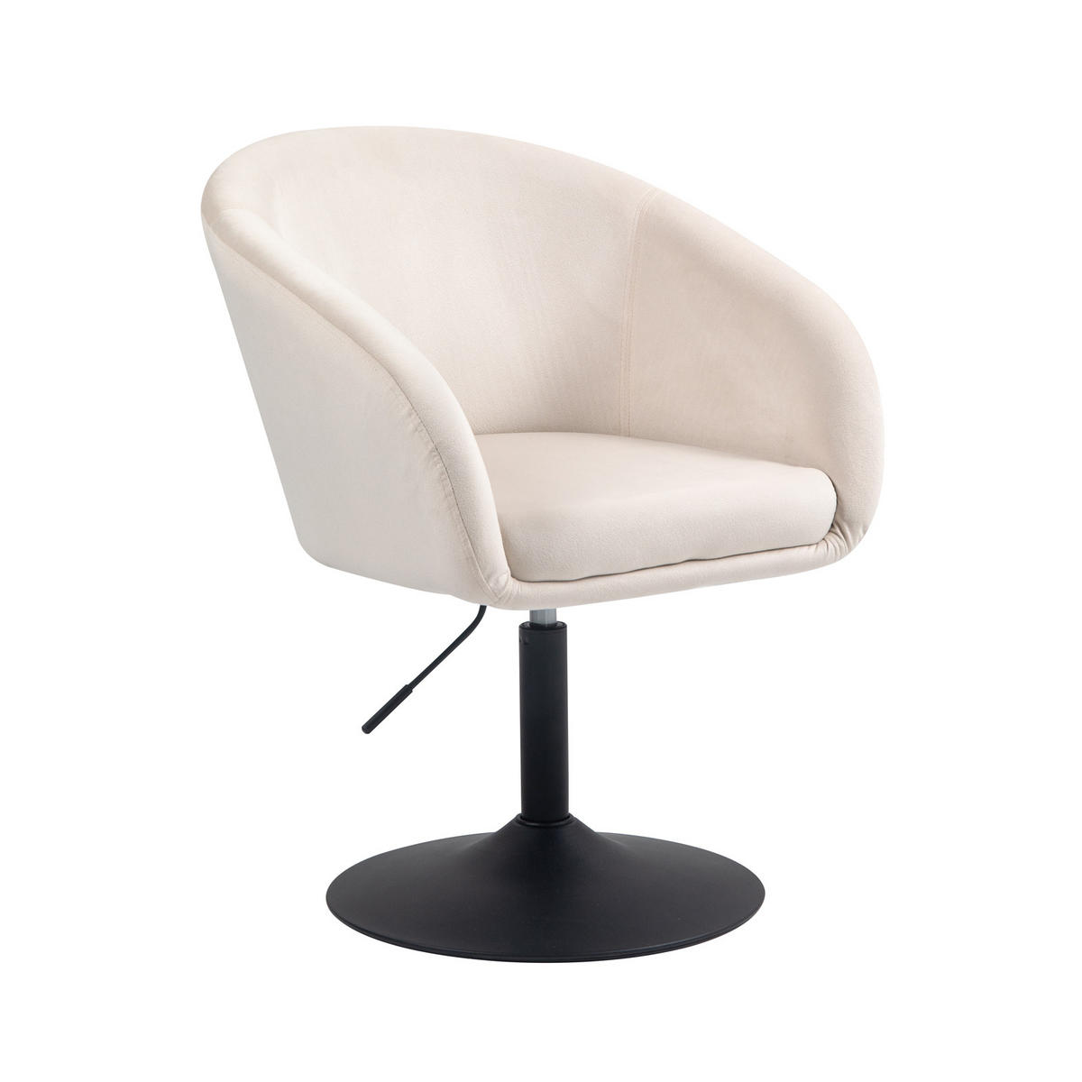 LOUNGESESSEL JAMAIKA mit Armlehnen Samt - Creme, Textil (59/95/59cm) - SVITA