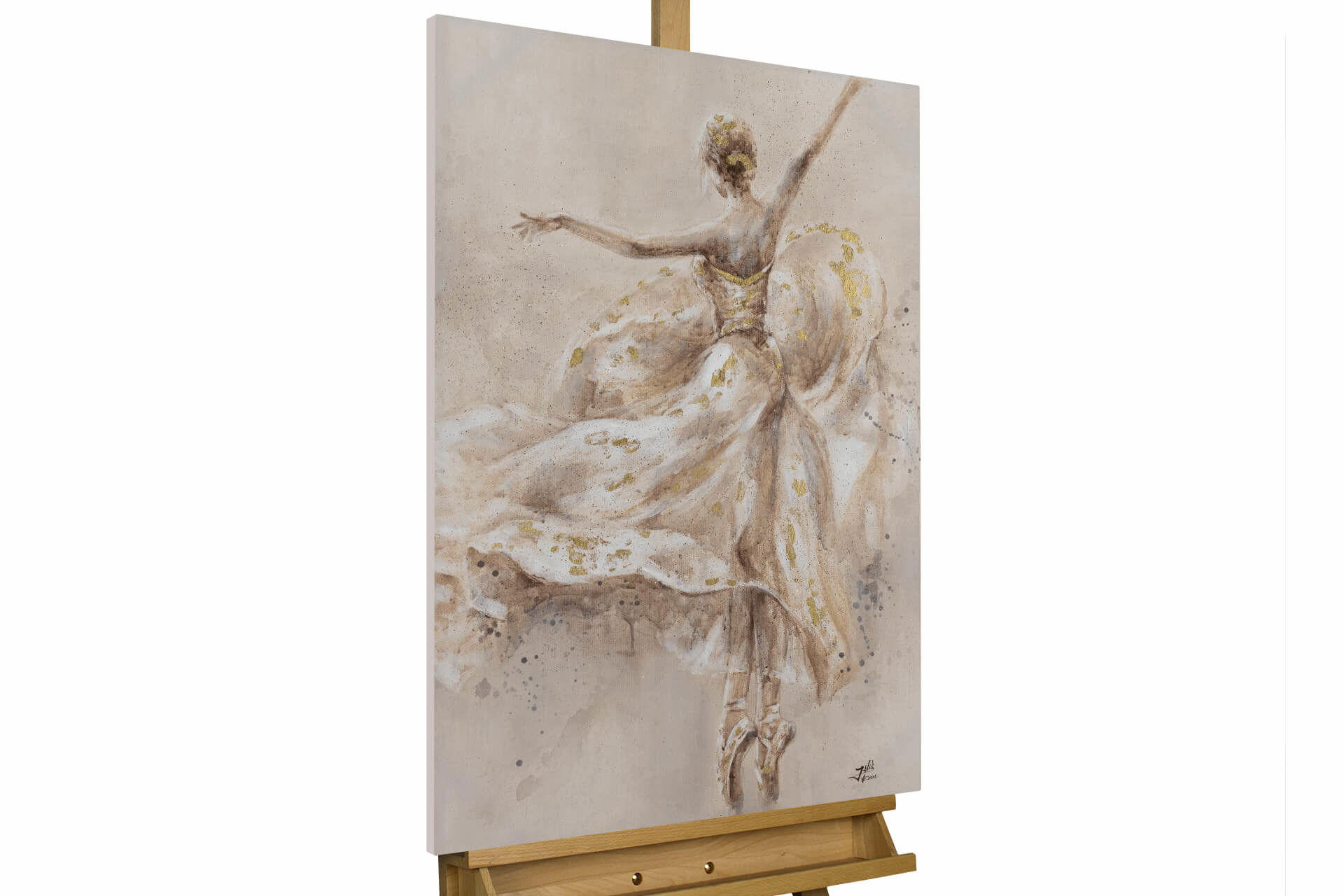 ACRYLBILD HANDGEMALT 60/90 cm - Beige, Holz/Textil (1.58/90cm) - KUNSTLOFT