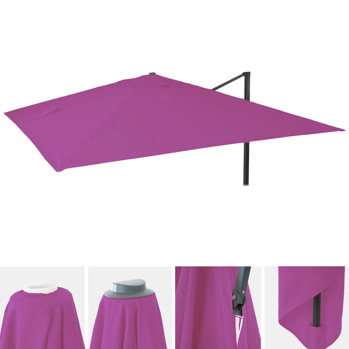 ERSATZ-BEZUG FÜR SCHIRM Violett - Violett, Textil (295/295cm) - MCW