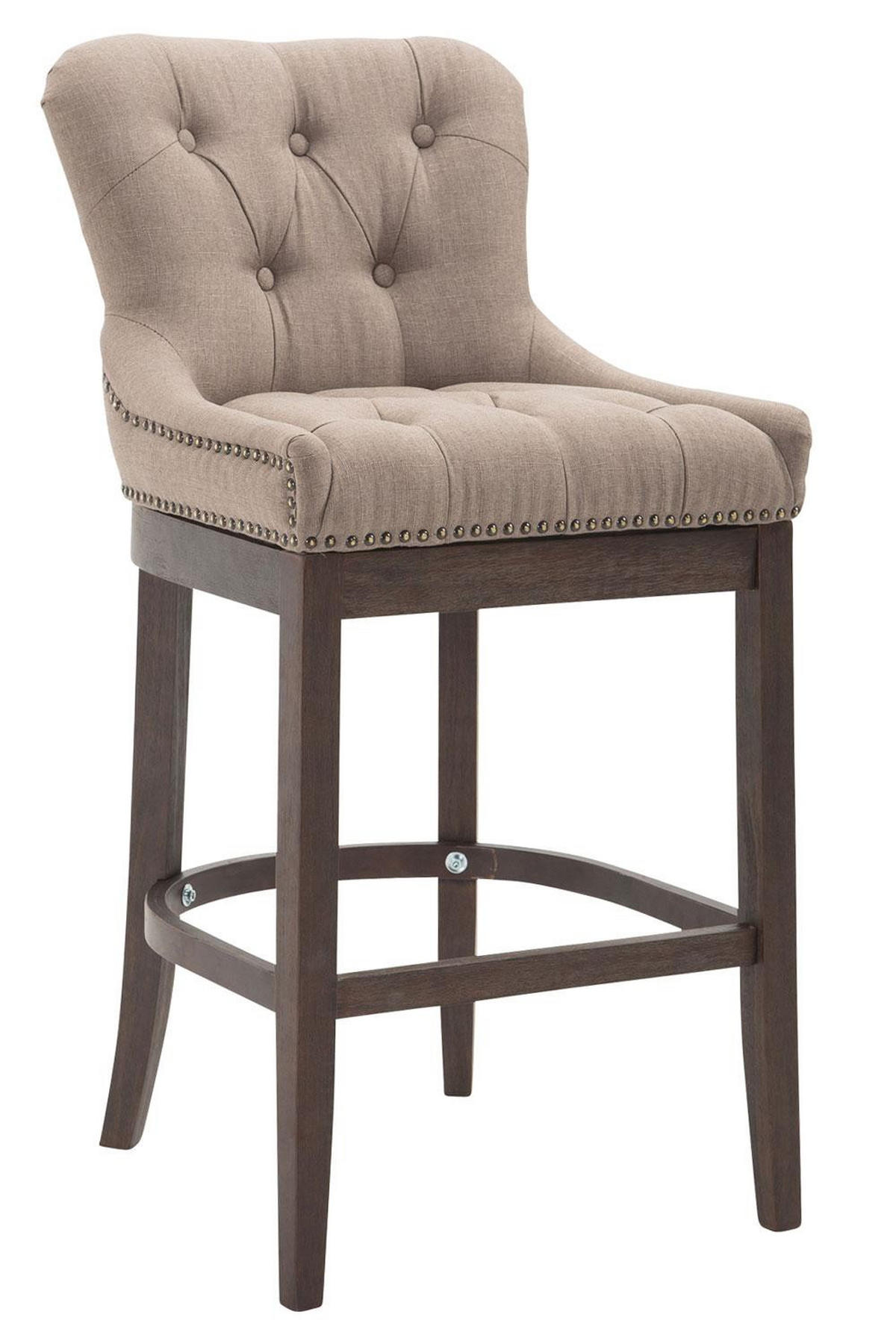 BARHOCKER 2er Set Stoff Taupe - Taupe, Holz/Textil (55/109/57cm) - CLP