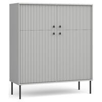 HIGHBOARD Iris grau matt 105,4 / 40,5 / 122,4cm - Schwarz/Grau, Holz/Holzwerkstoff (106/123/41cm) - Feldmann-Wohnen
