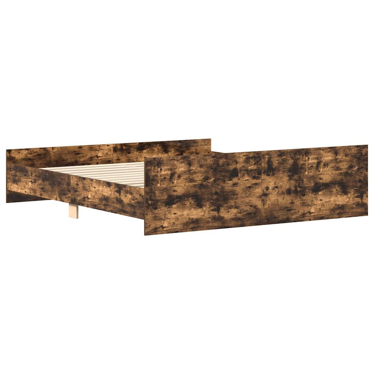 BETTGESTELL Mit Kopf- Und Fussteil Räuchereiche 200/200 Cm - Braun, Holzwerkstoff (200/200cm) - vidaXL