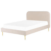 POLSTERBETT 160/200 cm Helles Beige Flayat - Beige/Goldfarben, Textil (160/200cm) - Beliani