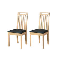 STUHL Roma 10 (2er Set) - Dunkelgrau/Sonoma Eiche, Holz (47/96/43cm) - Leaf Design