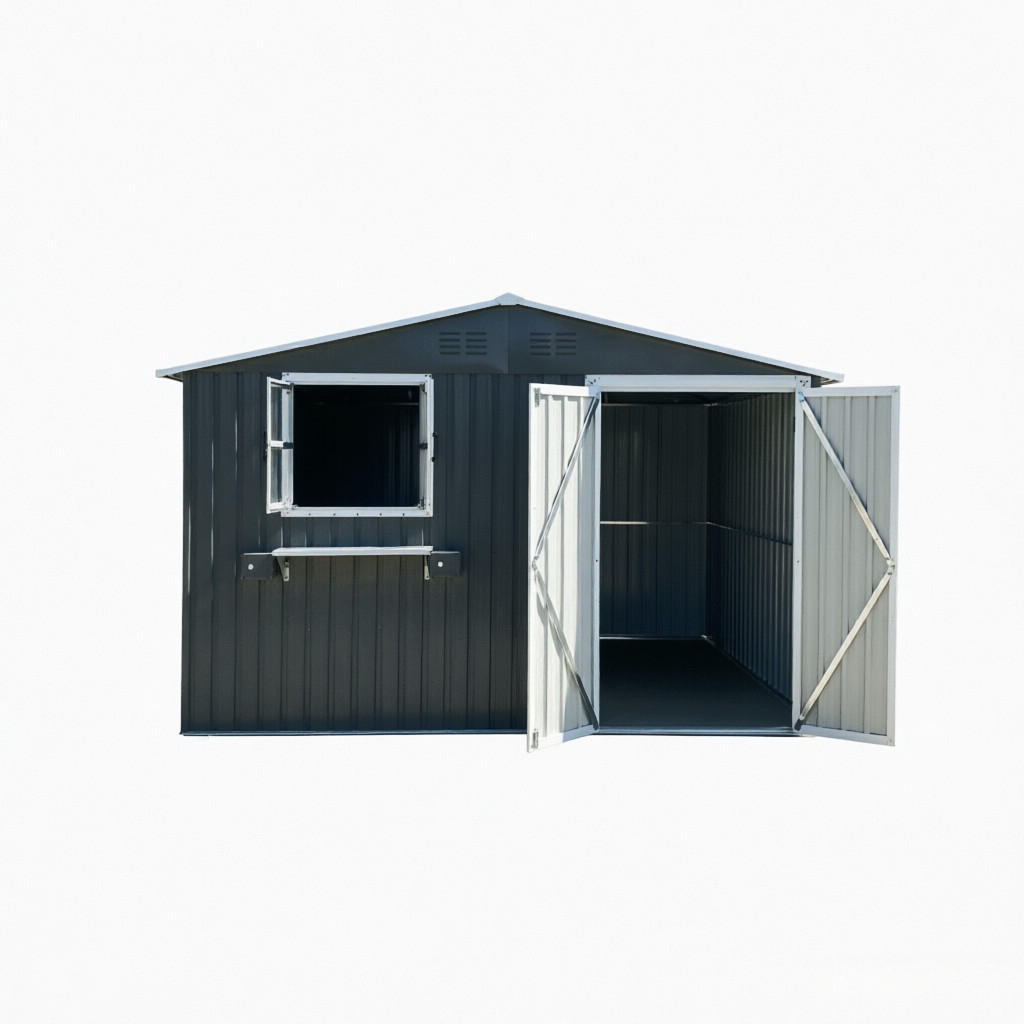 GERÄTEHAUS 295/243.6/199.9 cm Anthrazitgrau (7,19 m²) - Anthrazit, Metall (255.4/199.9/313.1cm) - Oxeza