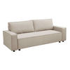 SOFA 3-Sitzer, Beigefarbe - Beige, Textil (93/82/220cm) - Oviala