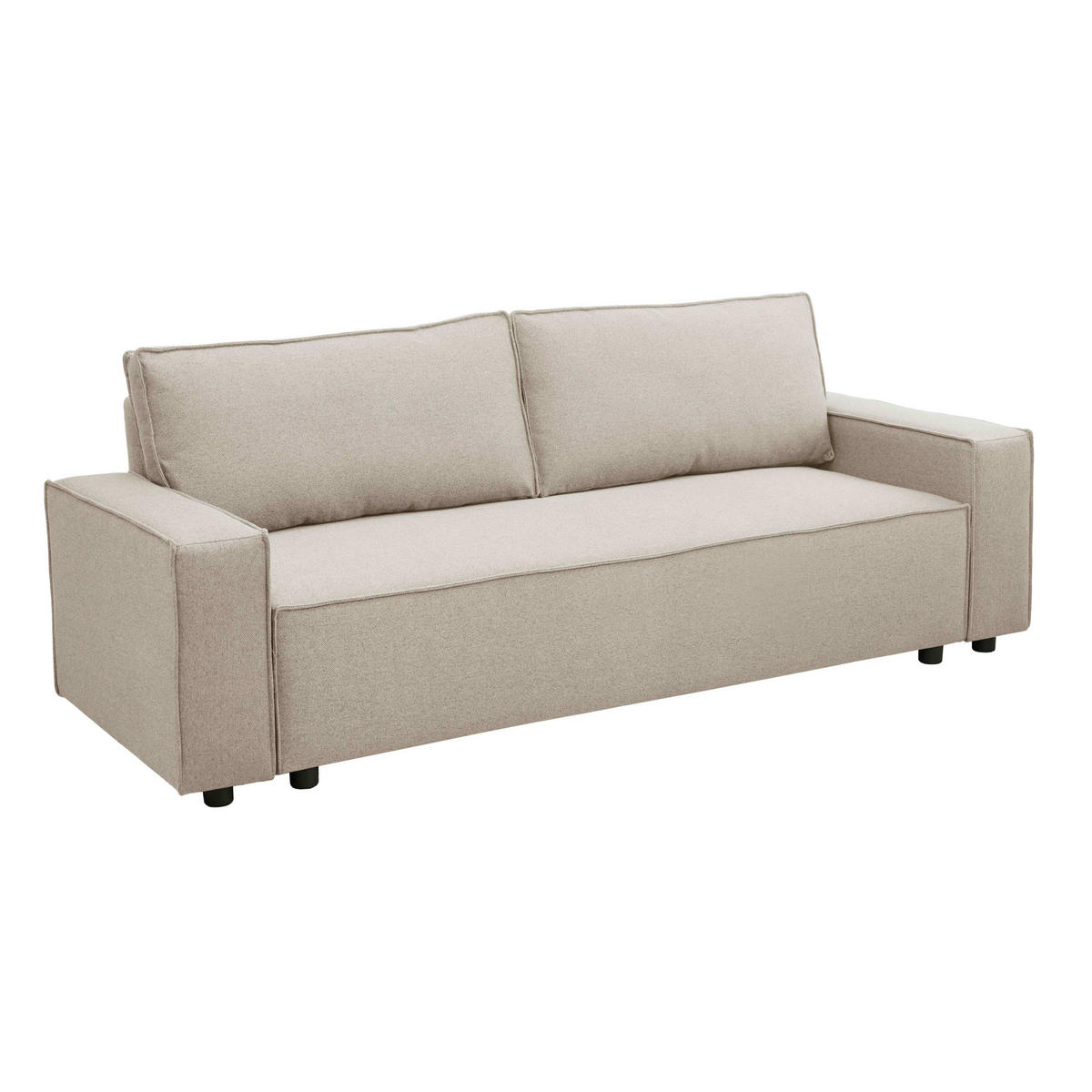 SOFA 3-Sitzer, Beigefarbe - Beige, Textil (93/82/220cm) - Oviala
