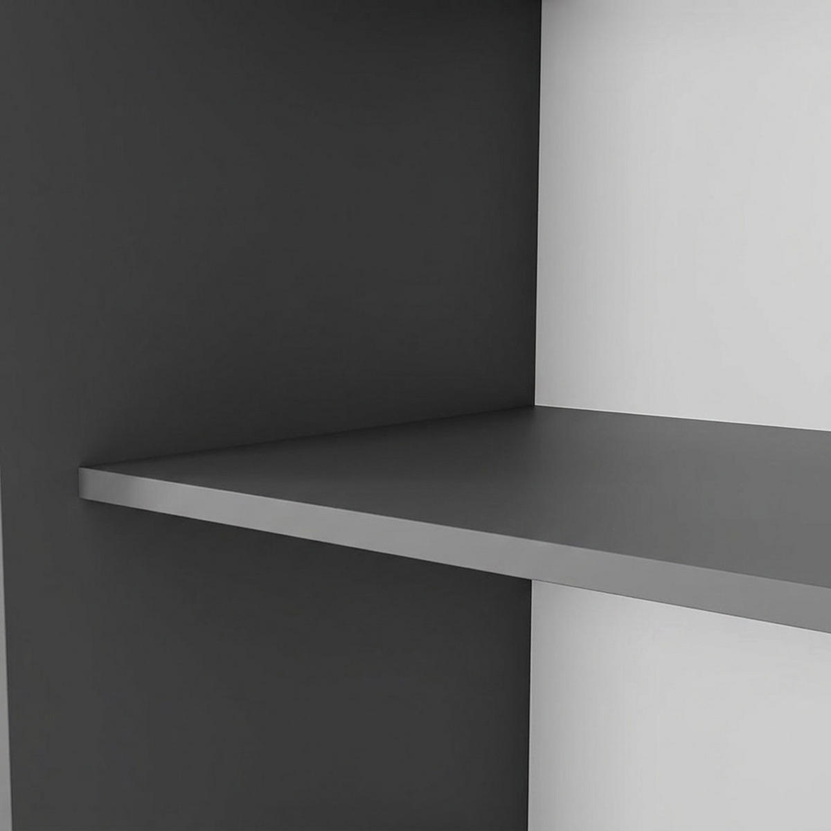 SCHWEBETÜRENSCHRANK Debra 240/216/61 graphit mit Spiegel - Graphitfarben, Holzwerkstoff (240/216/61cm) - Beautysofa