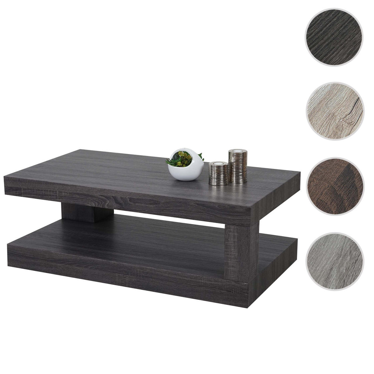 COUCHTISCH rechteck Eiche Schwarzbraun Dekor - Mooreichefarben, Holzwerkstoff (60/110/40cm) - MCW