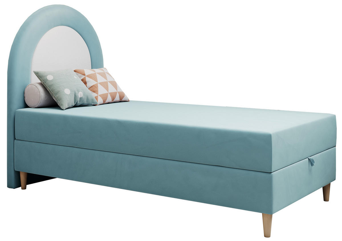 BOXBETT NEST 90/180 Blau Velvet - H3 - Blau, Holz/Textil (90/180cm) - MKS