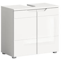 WASCHBECKENUNTERSCHRANK SOLERO (B/H/T: ca. 63/59/34 cm) in Weiß/weiß hochglanz - Weiß, Holzwerkstoff (63/59/34cm)