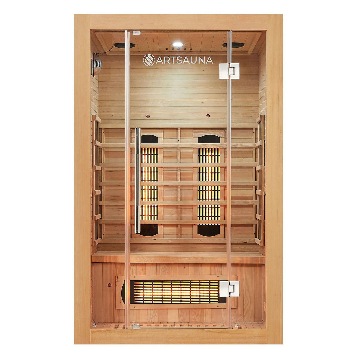 INFRAROTKABINE Kiruna 120 mit Dual Technologie & Hemlockholz - Naturfarben, Holz (120/190/105cm) - Artsauna