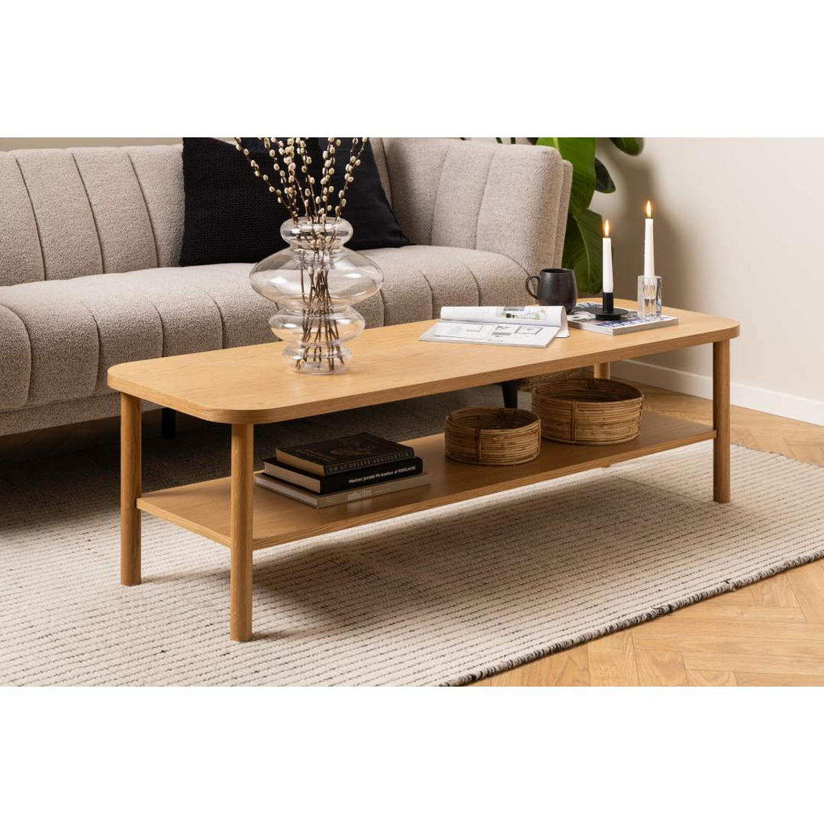 COUCHTISCH, Banbury, Eiche, MDF, 150 x 50 x 42 cm - Eichefarben, Holzwerkstoff (50/150/42cm) - ebuy24