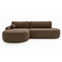 ECKSOFA Aurio O Bouclé-Stoff Braun Links - Braun, Holz/Textil (271/177cm) - Graingold