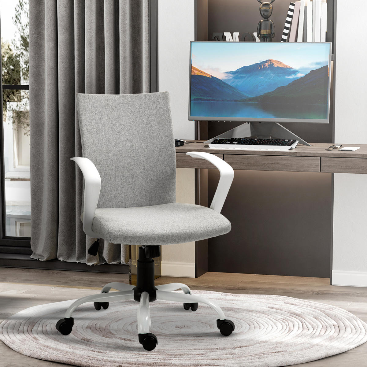 BÜROSTUHL, Schaumstoff, Nylon, Grau - Grau, Kunststoff (61/99/61cm) - Vinsetto