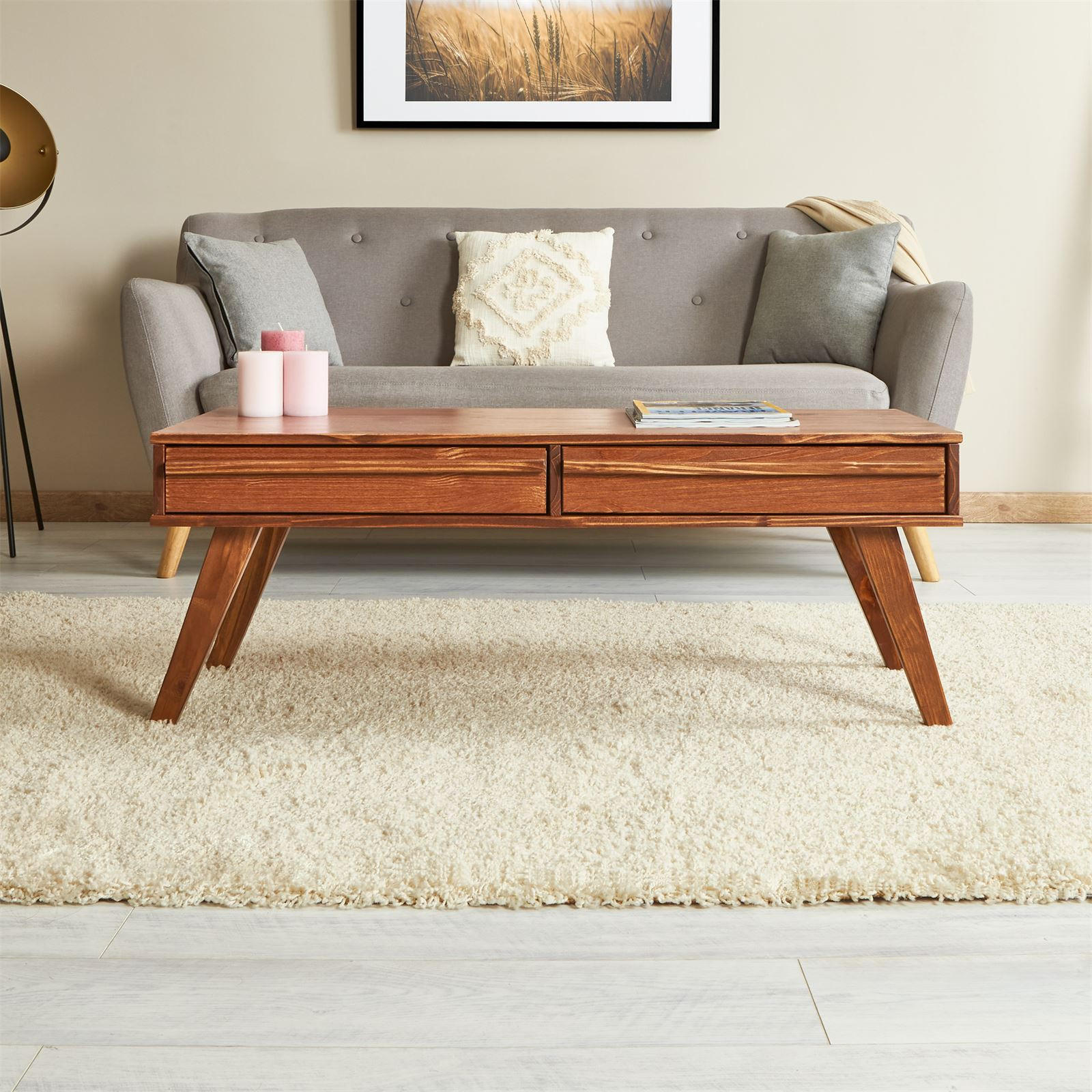 COUCHTISCH JONA - Kastanienfarben, Holz (50/110/42cm) - IDIMEX