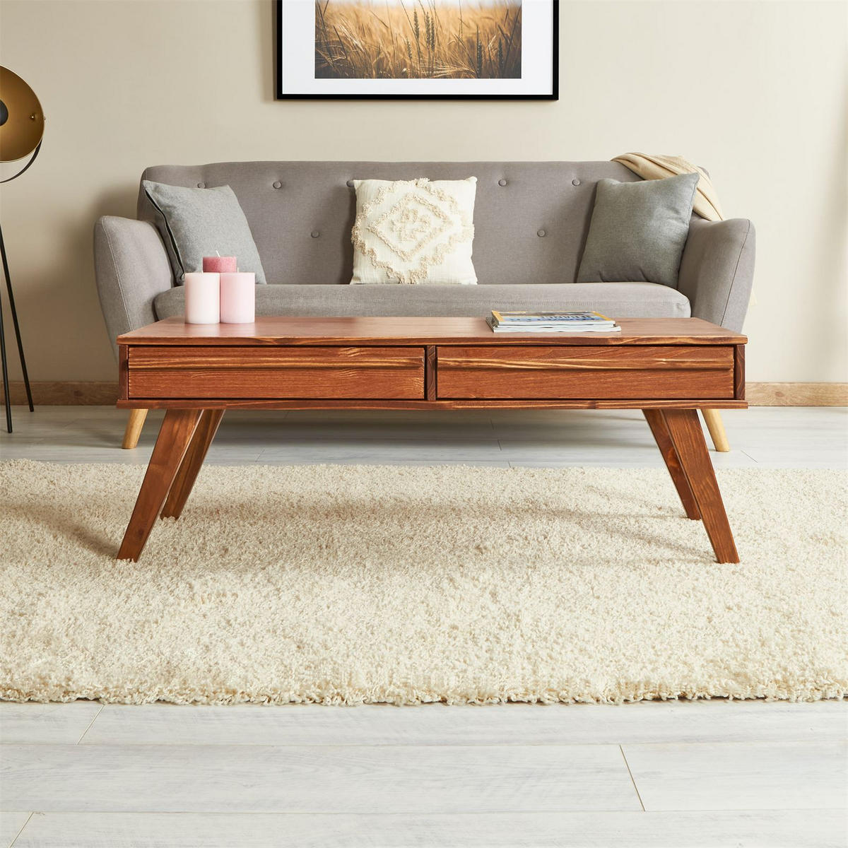COUCHTISCH JONA - Kastanienfarben, Holz (50/110/42cm) - IDIMEX
