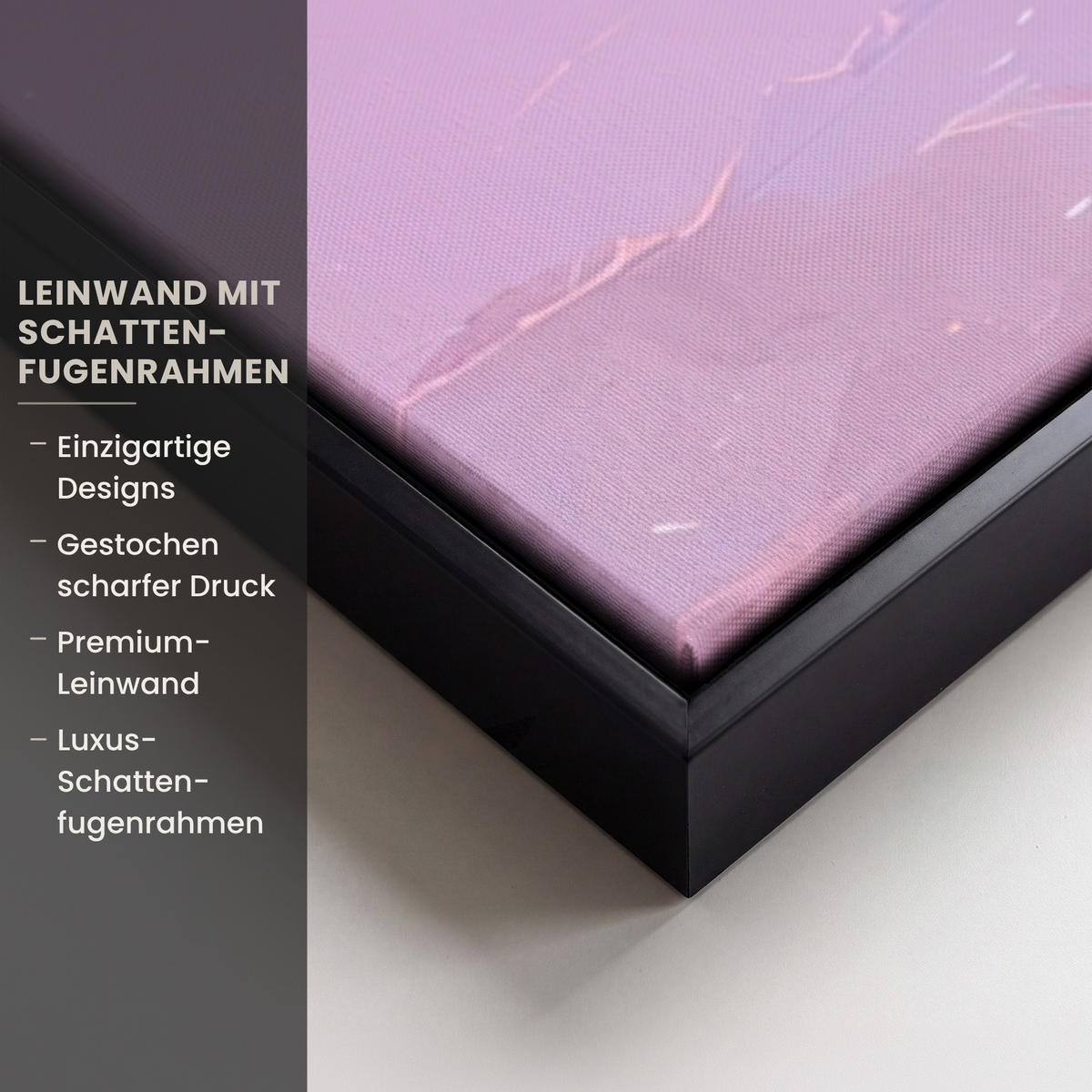 LEINWAND Bilder mit Rahmen - Berggipfel - Wolken - Verträumt - 90x90 - Hellrosa, Textil (90/90cm) - MuchoWow