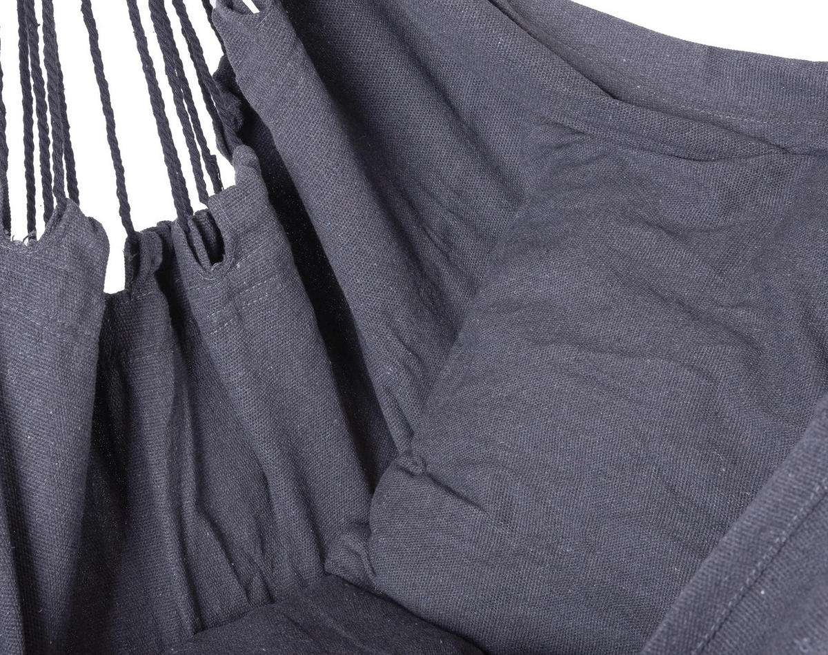 HÄNGESESSEL Mainz mit 2 Kissen Schwarz Hängesitz - Schwarz, Holz (90/120/65cm) - DELUKE