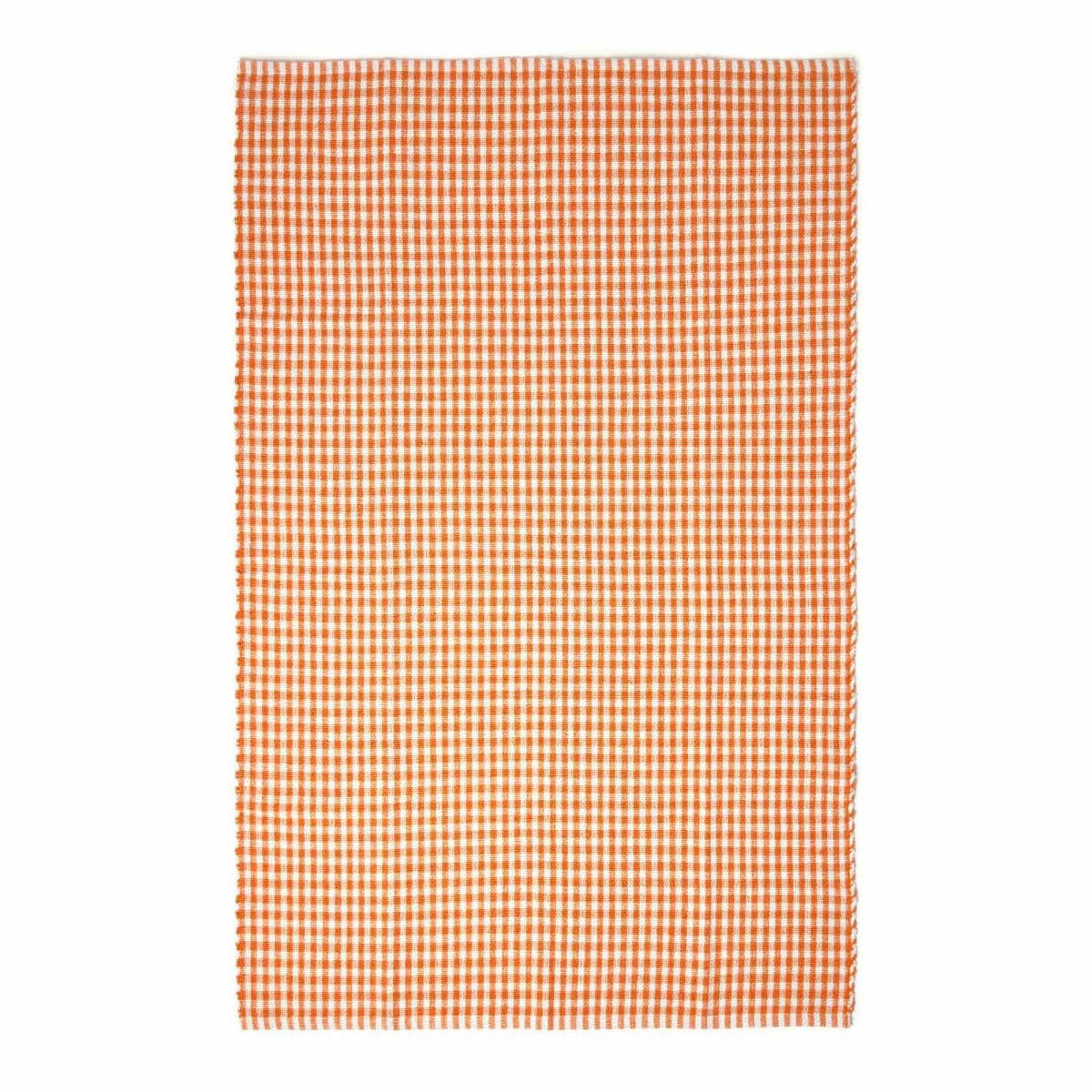 BAUMWOLLTEPPICH Vichy-Karo 60/90 cm - Orange, Textil (60/90cm) - Homescapes
