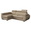 ECKSOFA Boston Mini, Seite: Links - LC+2R - Chromfarben/Beige, Holz/Textil (255/170cm) - MIRJAN24