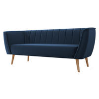 SOFA Pas 3 - Naturfarben/Dunkelblau, Holz/Textil (182/75/74cm) - MIRJAN24