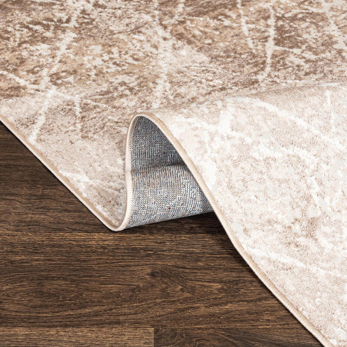 KOBEREC béžový krémový abstraktný - 80 x 150 cm - svetlohnedá, textil (80/150cm) - Mazovia