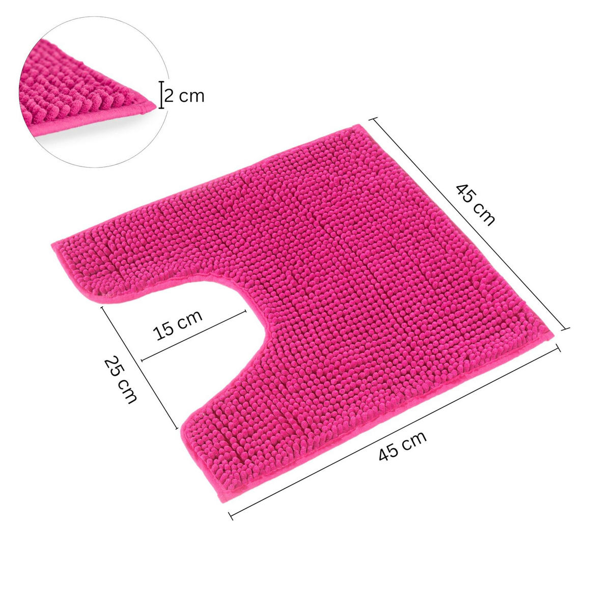 BADEMATTE MIT WC AUSCHNITT PARIS - Pink, Textil (45/45cm) - WohnDirect