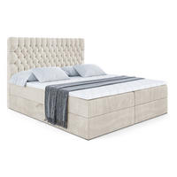 BOXBETT mit Matratze H4 und Lattenrost - SERENE - 120x200 - H4 - Creme - Creme, Holzwerkstoff (120/200cm) - ALTDECOR