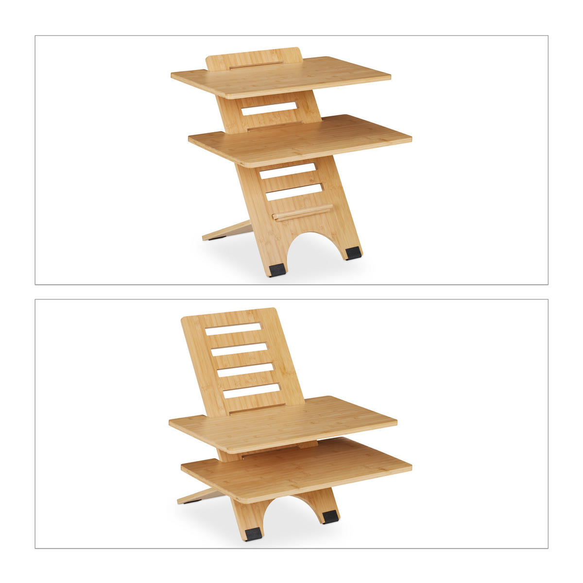 STEHSCHREIBTISCH-AUFSATZ - Hellbraun, Holz (61/60/61cm) - Relaxdays