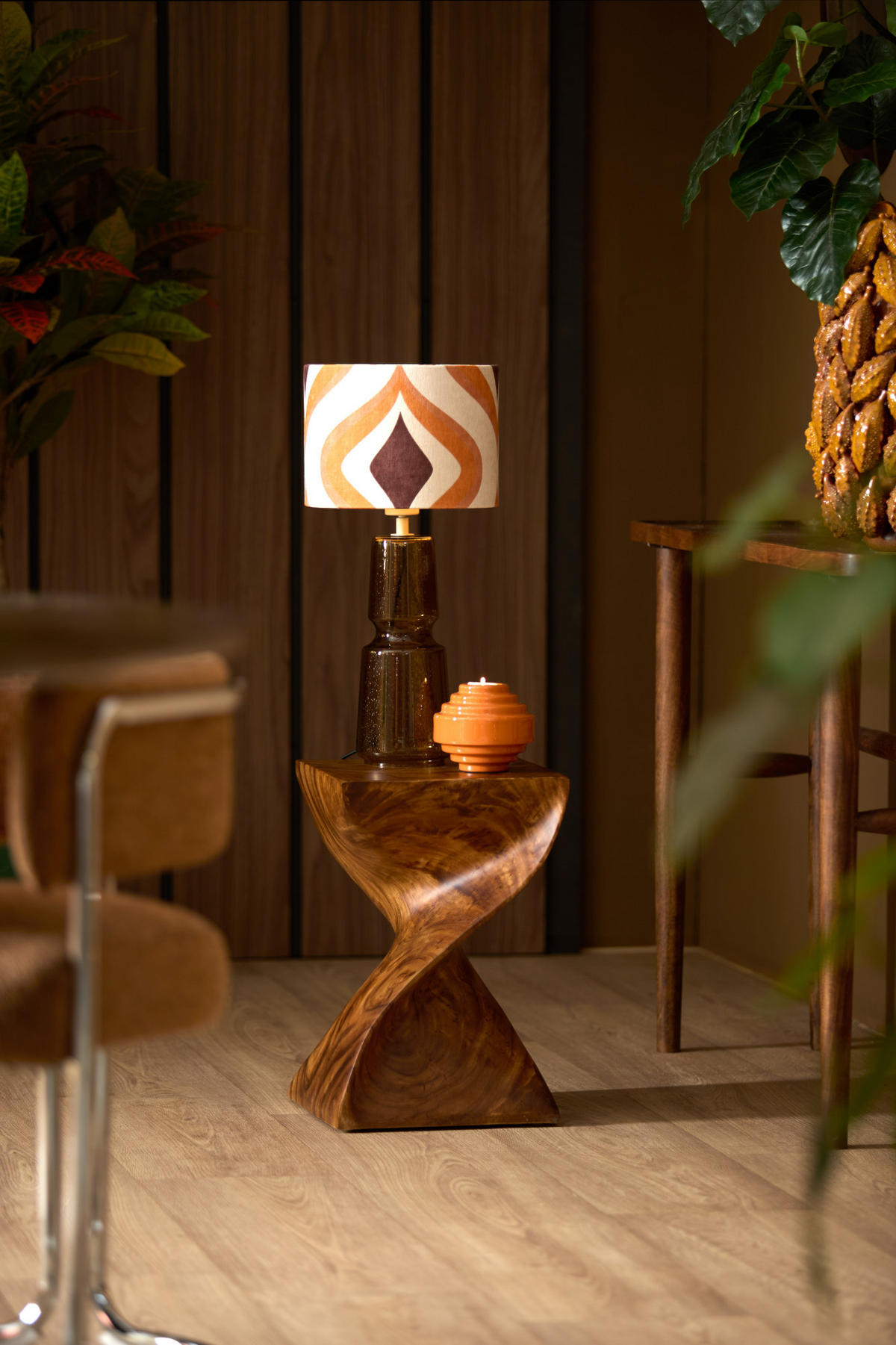 LAMPENFUSS Labin Braun Ø12,5/39 cm - Braun, Glas (12.5/12.5/39cm) - Light & Living