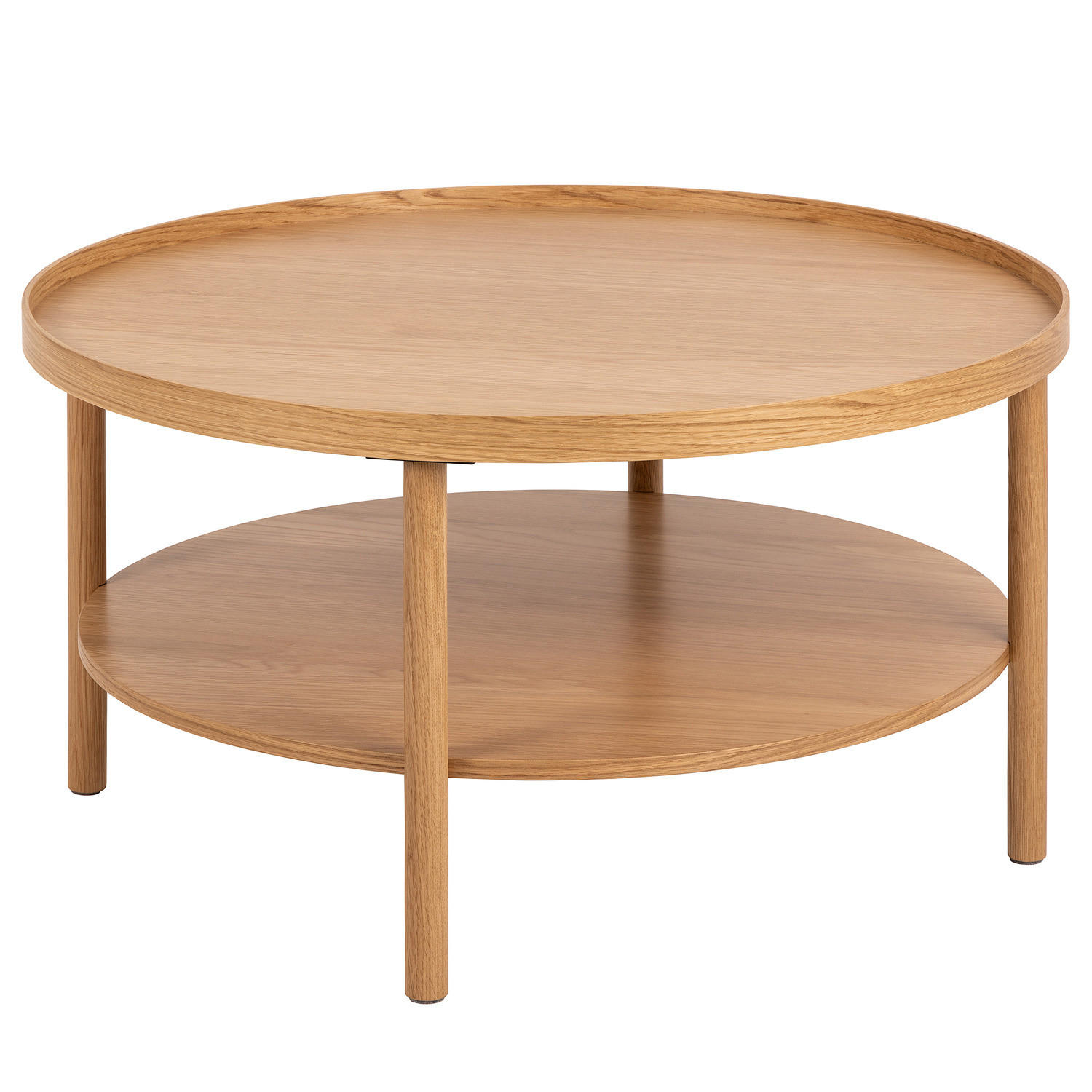 FURNIERTER COUCHTISCH - Eiche - Eichefarben, Holzwerkstoff (80/80/42cm) - home24